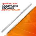 AR-PRO (2-Pack) 1/2x 36 Zinc Plated Steel Rods Designed for Use as an Axle Shaft on Hand Trucks Dollies Wagons 4005BC Wheelbarrows 3 pack
