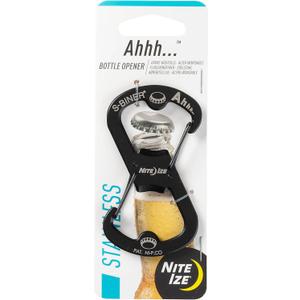 Nite Ize Ahhh Dual Bottle Opener, S-Biner Dual Carabiner with Double-Sided Bottle Openers, Black