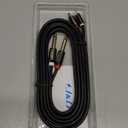 J&D 1/4 to RCA Cable, Gold Plated Copper Shell Heavy Duty 2X6.35mm TS to Dual RCA Stereo Audio Interconnect Cord for AV Receivers, Speakers, Home Audio Systems, Amplifiers, 6 Feet