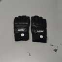 FitsT4 Sports Half Mitts MMA UFC Training Boxing Punch Bag Kickboxing Sparring Grappling Martial Arts Muay Thai Taekwondo Wrist Wraps Support Gloves for Women Men Kids Black, Large