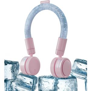 2 x LEMOISTAR Portable Neck Fan, Hands Free Bladeless Fan, 360 Cooling Personal Fan, Battery USB Rechargeable 3 Speed Adjustable Wearable Fan for Outdoor Indoor Office Travel Sports Women(Pink)