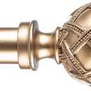 Ycolnaefllr 1 Inch Diameter Single Curtain Rod for Windows Heavy Duty Drapery Rods Adjustable Length from 48 to 84 Inch,Adjustable Single Window Curtain Rod with Resin Finial, Gold