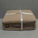 Bedsure Gentlesoft 100% Cotton Blanket King Size for Bed - Cooling Breathable and Soft for Summer, Thick Cozy Waffle Weave Blanket Gifts for Women, Light Brown, 104x90 inches