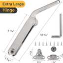 HBL' 2 Pack | Lid Support Hinges Large Lid Stay Hinge for Extra-Long Upper Cabinet & RV Cabinets, 30 - 90 Lid Stay and Under 30 Soft Close, Tension Adjustable, Heavy Duty, Max Load 88LBS