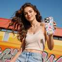 ChiCsFleur for iPhone 13 / iPhone 14 Case, TPU Phone case with Camera Protection for Women Girls Teens - Coastal Holiday Collage Tropical Y2K Bow Gift Disco Hibiscus Shell Lemon Aesthetic Unique (MarineLace)