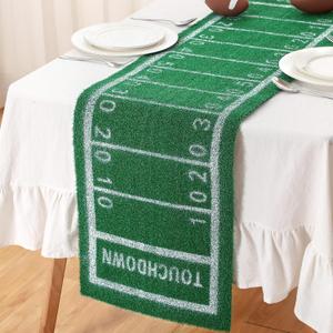 Knitgrip Football Table Runner Artificial Grass Decoration 16 x 59 Inch Grass Touchdown Game Days Table Centerpieces Decor for Football Party Favors Kitchen Dining Home