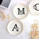 JoycuFF Kennedy Personalized Name Ceramic Jewelry Tray, Mothers Day Christmas Anniversary Engagement Birthday Gifts for Women Couples, Trinket Dish for Rings Earrings Necklaces Bracelets Keys