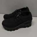 Women's Chunky Platform Comfort Orthopedic Wedge Walking Shoes Fashion Knitted Breathable Lace Up Lug Sole Casual Non-Slip Running Shoes With Arch Support (black, Adult, Women, 8.5, Numeric, US Footwear Size System, Medium)