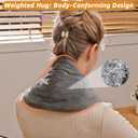 Remo Neck Heating Pad, Portable Cordless Heating Pad for Neck Pain Electric, Compact Soft with Four Heat Settings,Gift for Family,Grey