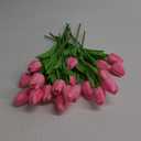 Artificial Tulips 20Pcs Real Touch Fake Tulips PU Flower Arrangement Bouquets for Home Party Decoration Holiday (Pink)