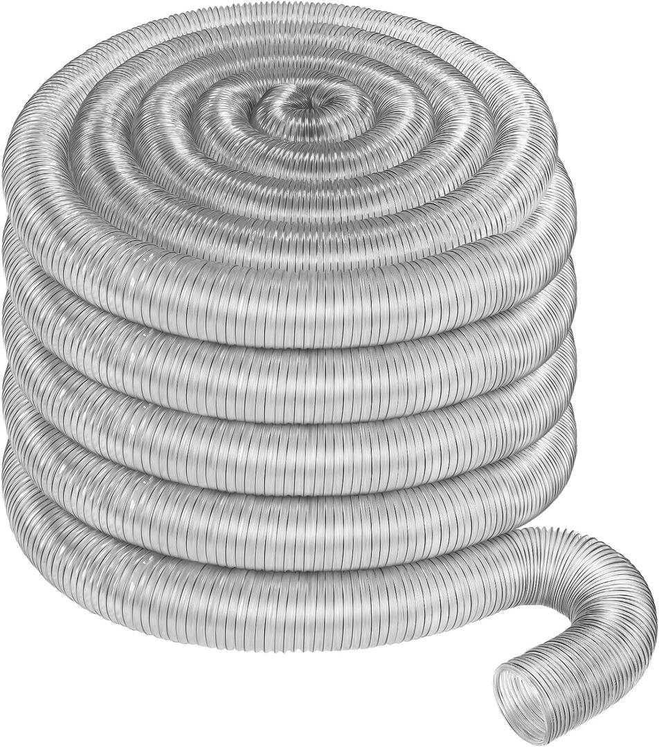 Therwen 4 x 40' Flexible PVC Dust Collection Hose, Heavy Duty Dust Debris, Fume Collection Puncture Resistant Clear Vacuum Hose