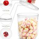 3 Pack Clear Candy Jar, Airtight Plastic Cookie Jars with Lids in 3 Sizes, Wide Mouth Food Storage Apothecary Container for Office Desk, Kitchen, Counter, 70 Oz, 45 Oz, 27 Oz