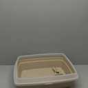 IRIS USA Cat Litter Box, Open Top with Scoop, Easy Clean Plastic Pan for Indoor Cats & Kittens, Beige (Small)