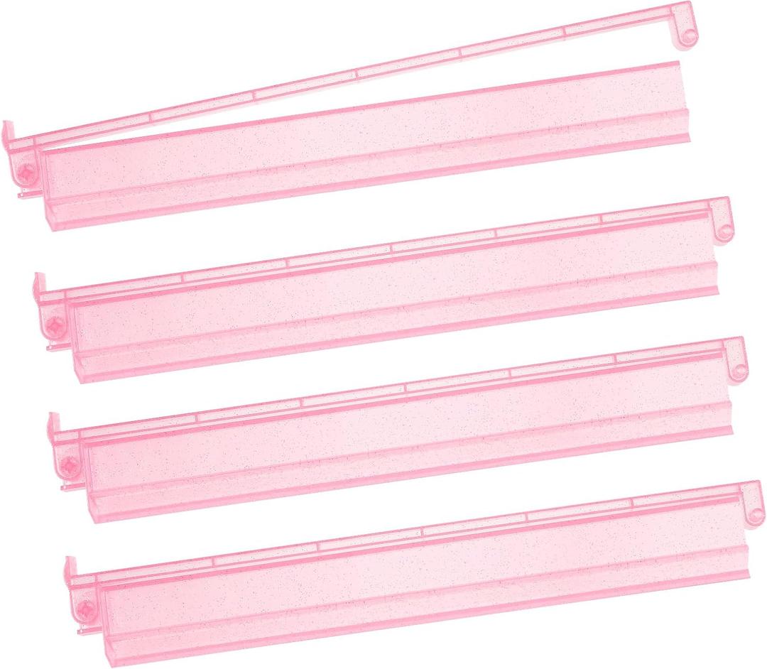 Mahjong Racks with Pushers 4PCS Set Majiang Tile Holder Acrylic Mahjong Racks Accessories and Gifts (Glitter Pink), Standard
