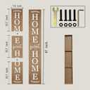 Home sweet home wooden porch sign Vertical hanging decorations Welcome sign front door standing Decorative sign 47x7.8Inch Plaques for Outside Yard Decor (Brown)