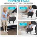 Stander EZ Adjust Bed Rail, Adjustable Senior Bedrail and Safety Assist Railing for Elderly Adults with Organizer Pouch, ASTM Safety Approved Guard-Rail, Black