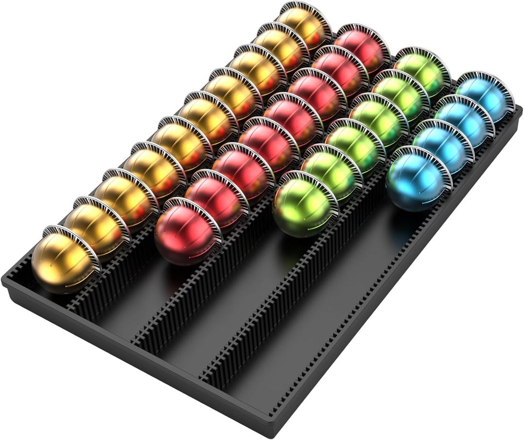 Coffee Pod Storage Holder Drawer Insert for Counter Compatible Nespresso Vertuo Vertuoline Capsules for Home, Office, Coffee Stationblack