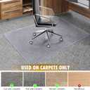 BesWin Office Chair Mat for Carpet, 36" x 48" Heavy Duty Hard Material Computer Chair Mat, Slip Resistant Under Desk Carpeted Floor Protector Mat for Office Chair, Smooth Glide, Ship Flat