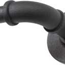 Kenney Adler Indoor/Outdoor Black Curtain Rod - Adjustable 48 to 84 Inches for Windows, Patio - Textured Pipe Industrial Design