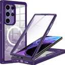 Hekodonk for Samsung Galaxy S24 Ultra Case Glitter,Compatible with MagSafe[Built-in Tempered Glass Screen Protector & Camera Lens Protection] Full Body Shockproof Protective Bling Phone Case,Amethyst