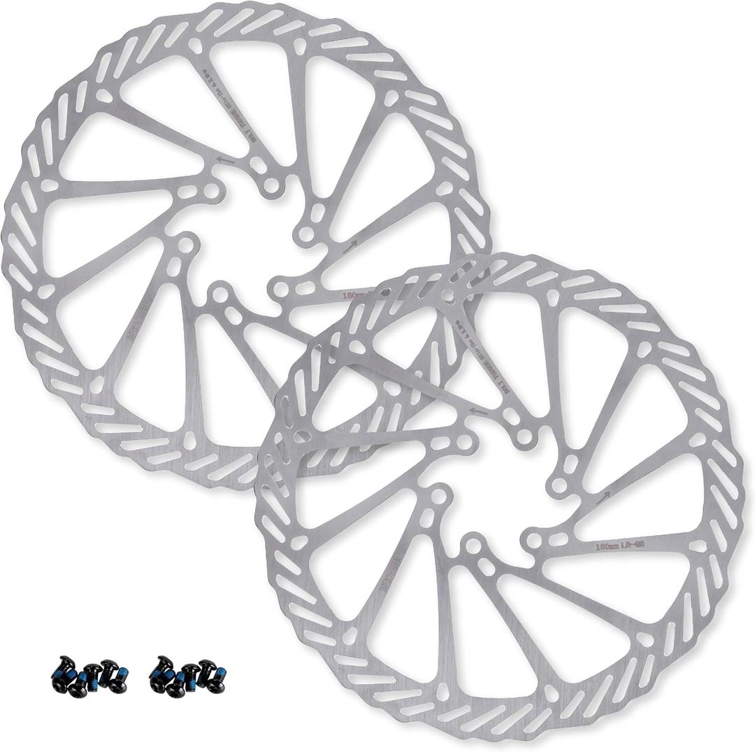 BlueStars 2 Packs 180mm Disc Brake Rotor Stainless Steel Bike Disc Brake Rotor with 6 Bolts - Fit for Road Bike Mountain Bike MTB BMX