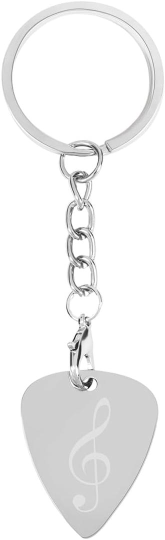 1 Pcs Stainless Steel Guitar Pick,Guitar Pick Keychain,Gift for Guitarist,Music Lover Gifts,Guitar Lovers Keychain,Music Gifts