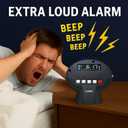 CoolFire Vibrating Alarm Clock for Heavy Sleepers, Deaf & Hard of Hearing Rechargeable Portable Travel Digital Clock with Strong Bed Shaker Choose Silent Vibration OR Loud Sound Mode LCD Backlight