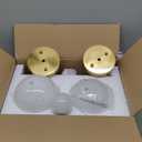 Gold Battery Operated Wall Sconces Set of 2, Rechargeable Wireless Wall Lights with Milky White Frosted Glass Shade, 12 RGB and 3CCT Dimmable, Wall Lamps with Remote for Bedroom Living Room Hallway