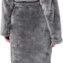 Women's robes hooded winter warm with pockets soft bathrobe for women Cozy Spa Lounge wear ladies plush full length