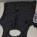 Yonique 3 Piece Tankini Swimsuits for Women Swim Tank Top Bathing Suits with Boy Shorts and Bra Athletic Swimwear (Medium, Black White)