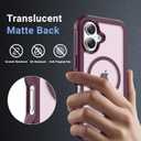 Magnetic for iPhone 16 Case, [Compatible with MagSafe][Military Grade Drop Protection][Heavy Duty Protection][Non-Slip][Shockproof] 2-Layer Durable Bumper Phone Case 6.1''-Wine Red