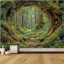Accnicc Forest Tapestry Green Nature Tree Wall Tapestry for Bedroom Aesthetic Jungle Outdoor Landscape Large Tapestries Wall Hanging for Dorm Living Room Decor 80 x 60 Inch