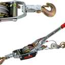 Come Along Winch 11000 lbs, Heavy Duty Hand Winch Cable with Dual Gears, 12.14ft Steel Cable, 3 Hooks, Automotive Hoist Cable Puller for Recovery Gear, Vehicle, Fence, 5T/11000 lbs