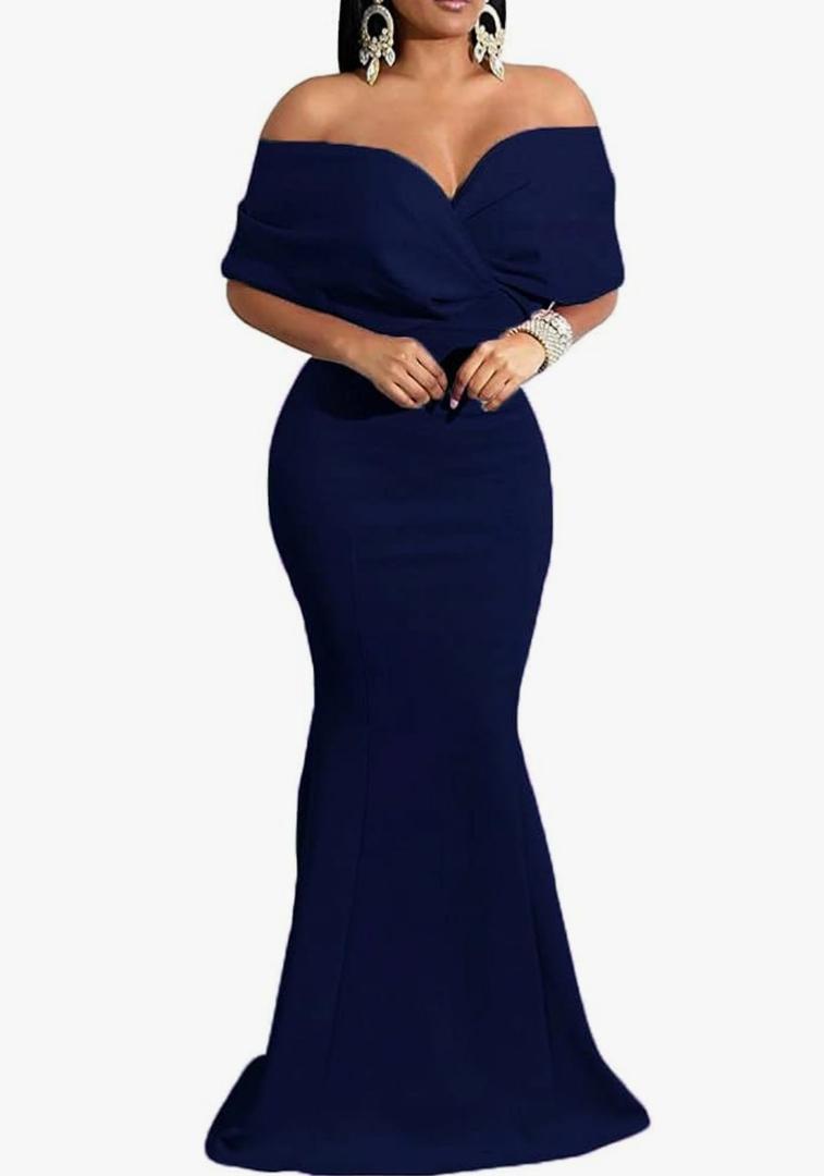 Formal Dresses for Women Evening Party Elelgant Mermaid Cocktail Floor Length Prom Long Dress with Zipper, 3XL