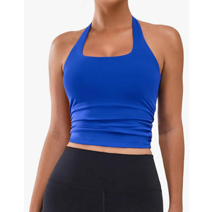 BMJL Womens Halter Built in Bra Workout Sports Tank Tops Summer Trendy Backless Going Out Clothing 2025, M