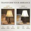 Cream Bell Lamp Shades Set of 2, 6.7" x 13" x 10" Fabric Replacement Lampshades for Table Lamps, Spider Fitter Lamp Shades for Home Decoration in Living Room, Bedroom, Easy Assembly Required