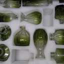 36Pcs Bud Vases Set Small Vintage Glass Bottles Bud Vases in Bulk Multiple Shape Cute Glass Vases for Rustic Wedding Centerpieces Table Decorations and Home Decor(Green)