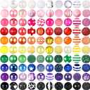 Huquary 100 Pcs 20mm Rhinestone Bubblegum Beads for Pens Mixed Crystal Resin Chunky Beads for DIY Craft Keychain Necklace Bracelet Jewelry Making