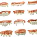 Marrywindix 12 Pieces Gnarly Teeth Gag Teeth Ugly Fake Teeth Vampire Denture Teeth for Halloween Costume Party Favors Photos Props (12 Styles)