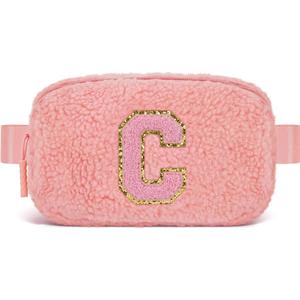 3 x Uygafly Belt Bag with Initials,Fanny Packs Crossbody Bags for Women Girls Kids,Birthday Graduation Gifts for 5 6 7 8 9 10 11 12 13 14 15 16 Year Old Girl,Trendy Cute Purse Stuff - C, Peach