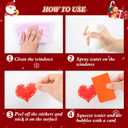 2 x 6 Sheets Heart-Shaped Static Cling Decals for Wedding Decor Removable Anniversary Decor Heart Window Stickers for Smooth Surfaces | No Adhesive, Easy to Apply