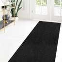 Custom Size Runner Rug 2 ft x 6 ft, 2-82ft Carpet Runners Hallway Entryway Kitchen Garage Laundry Room Area Rugs with Non-Slip Rubber Backing, Black