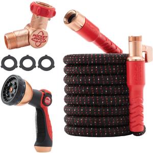 Pocket Hose Ballistic 50 FT Expandable Garden Hose w/Pocket Pivot Swivel Connector, Anti-Burst Sleeve Reinforced with Bulletproof Fiber, Lightweight, No-Kink, Compact, UV-Protected, AS SEEN ON TV