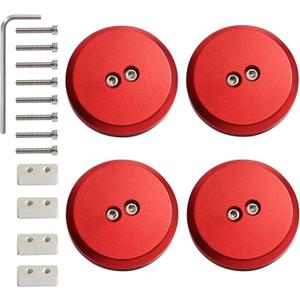 Corvette Jack Pucks Aluminum Lifting Puck Pad Compatible with Porsche Corvette C7 C6 C5 C8 Z06 1997-2025 (Pack of 4) (Red)
