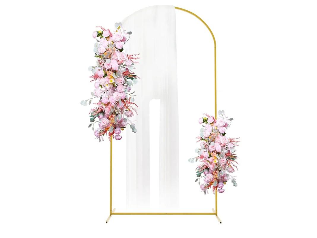 Putros Metal Arch Backdrop Stand 7.2FT Gold Wedding Balloon Arched Backdrop Stand Square Arch Frame for Birthday Party Bridal Baby Shower Ceremony Decoration