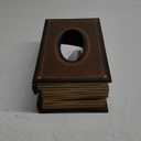 Crafted Classical Retro Wooden Antique Book Tissue Box Cover Rectangular Tissue Holder Dispenser Paper Cover Case Napkin Holder Home Decor for Bathroom living room office car kitchen