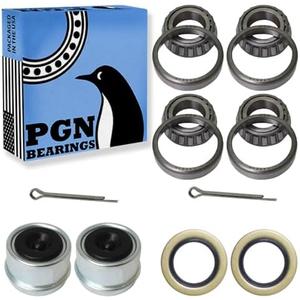 PGN L44649 Bearing Kit - High-Speed & Quiet Rotation Trailer Axle Kit for Trailer Wheels and More - L44649/L44610 and 12192TB Seal OD 1.980'' - Dust Covers and Cotter Pins - Fits for 1-1/16"