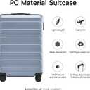 NINETYGO Carry On Luggage 22x14x9 Airline Approved, 20 Inch Luggage with Smooth Spinner Wheels, Lightweight, Hard Shell PC Suitcase Carry-On, Travel Luggage, TSA Approved (Shadow, Rhine Basic)