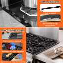 Stainless Steel Stove Gap Covers (2PCS),Stove Gap Filler,Range Trim Kit,Stove Guard for Kitchen Oven Gap Between Stovetop and Counter,Easy Clean Heat Resistant,Adjustable Length 13.8'' to 27.5'',Black