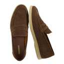 CUSHIONAIRE Men's Selby Genuine Leather Slip-On Casual Penny Loafers – Memory Foam, Rubber Sole, Brown 13